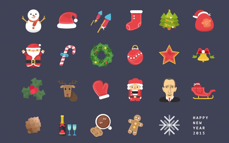 Christmas & New Year Free Icons PSD