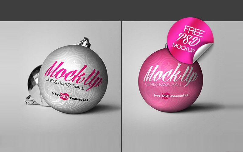 Free Christmas Ball Mock-up PSD
