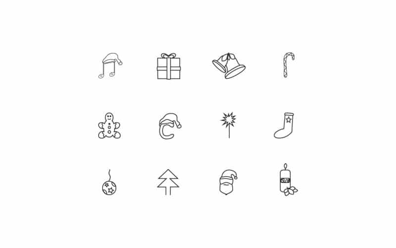 Free Christmas Line Icons Vector