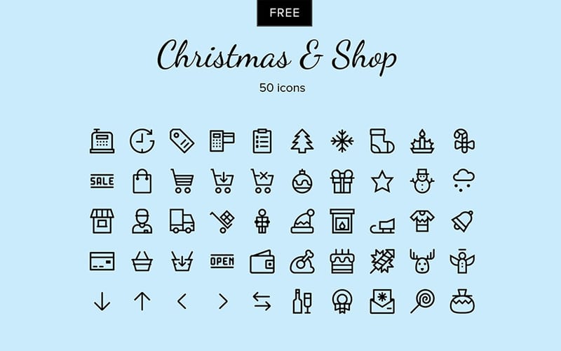 Free Christmas & Shop Icons