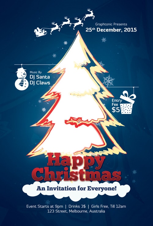 Free Flyers PSD for Merry Christmas