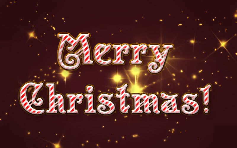 Merry Christmas Text Style PSD