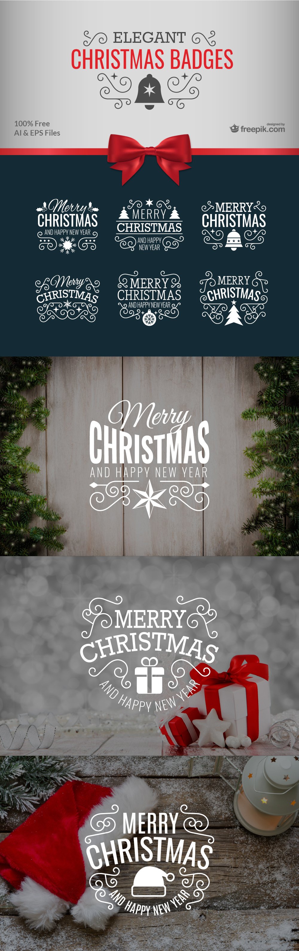 Elegant Christmas Badges