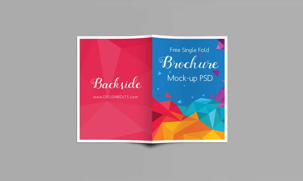 Free A4 Single Fold Brochure Mock-up PSD