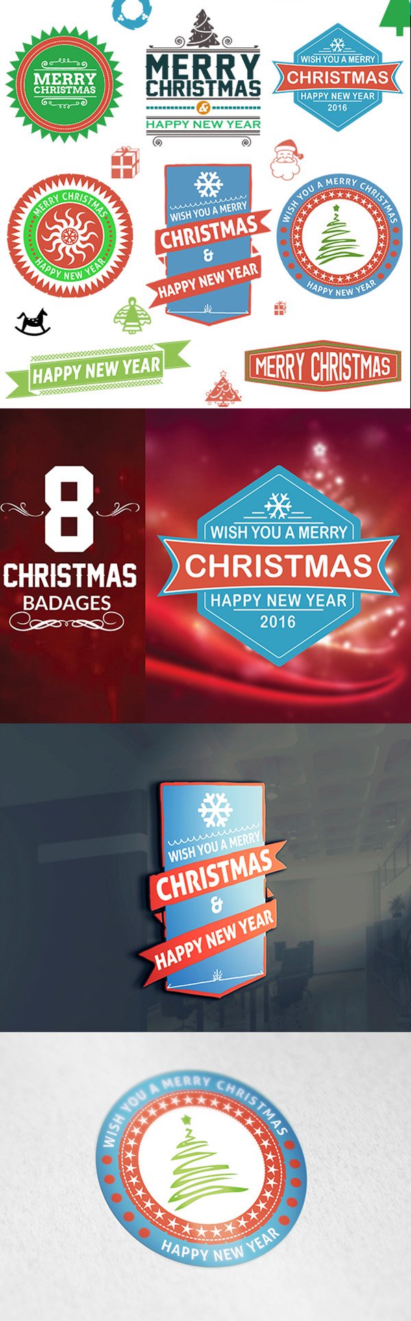 Free Christmas Badges