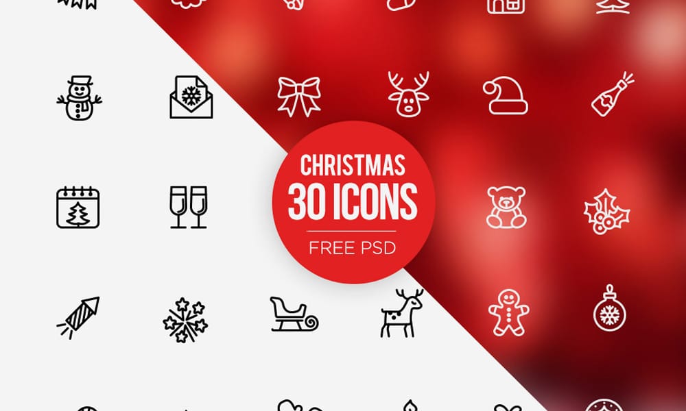 Free Christmas Icons PSD