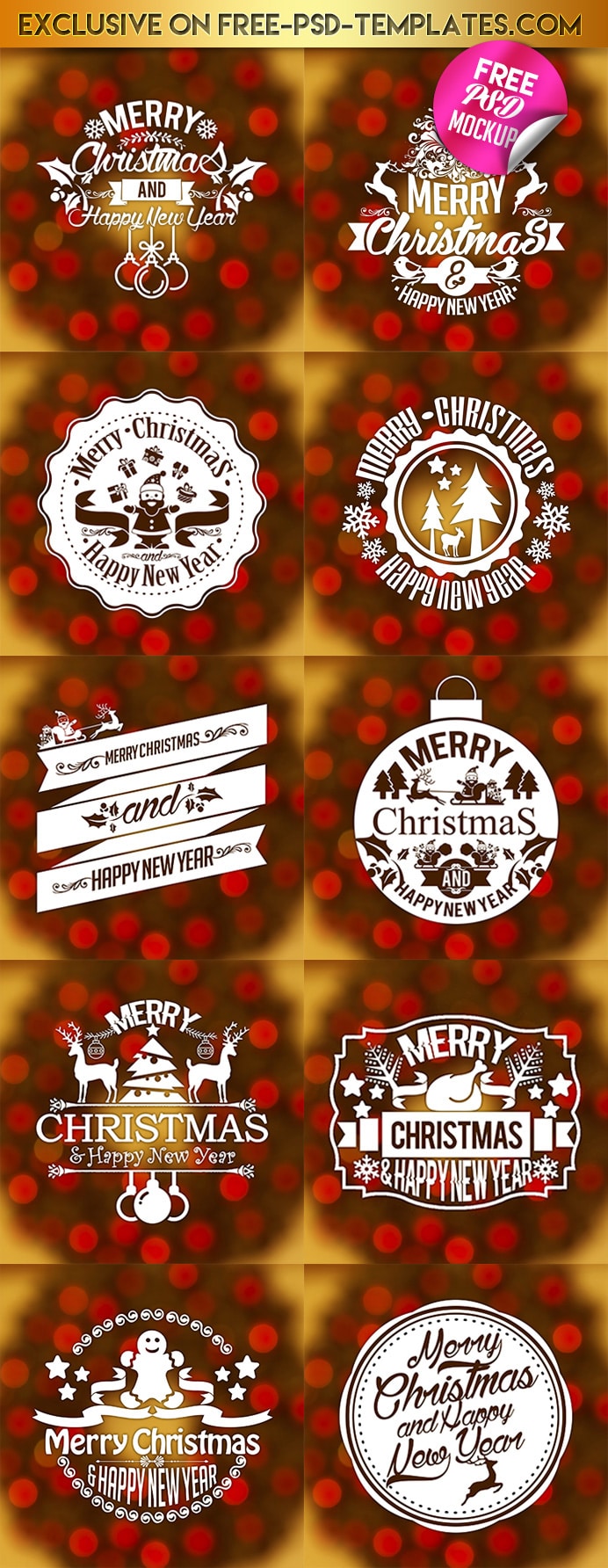 Free Christmas & New Year Vintage Labels