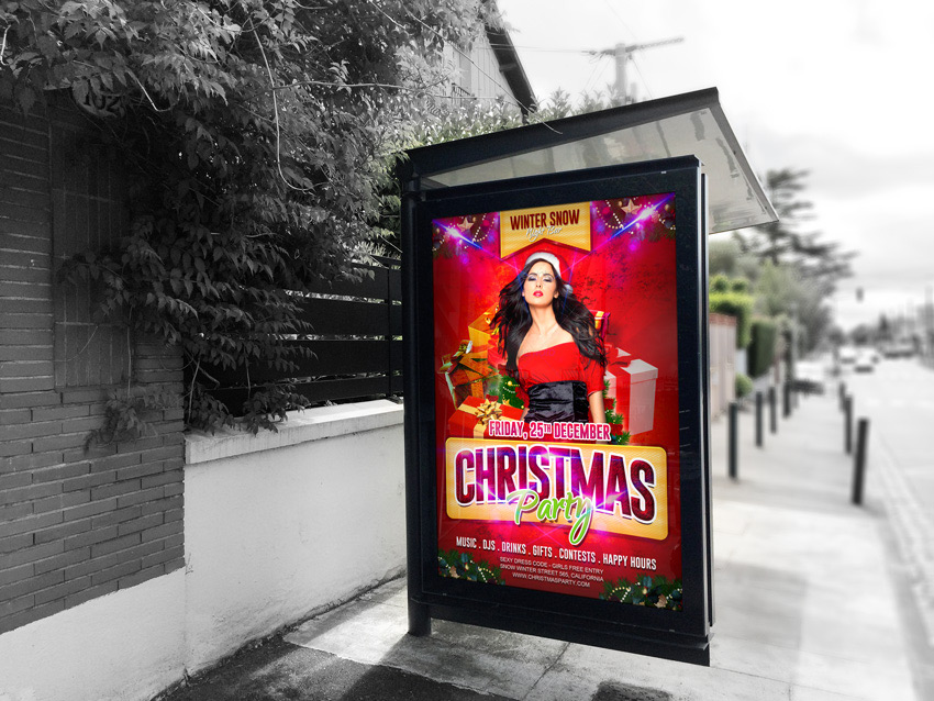 Free Christmas Party Flyer PSD