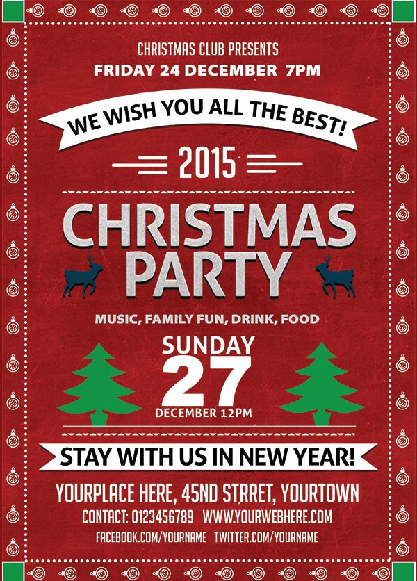 Free Christmas Party Flyer PSD