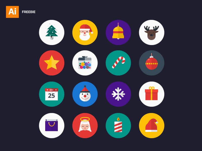 Free Flat Christmas Icons
