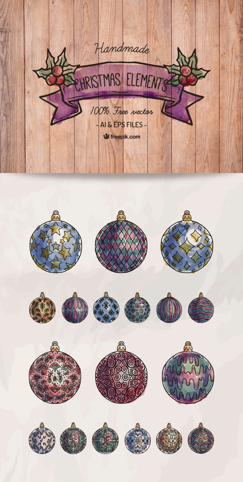 Free Handmade Christmas Elements