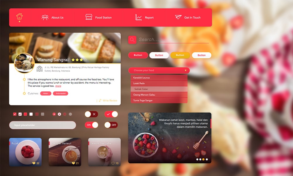 Free Restaurant & Food UI KIT