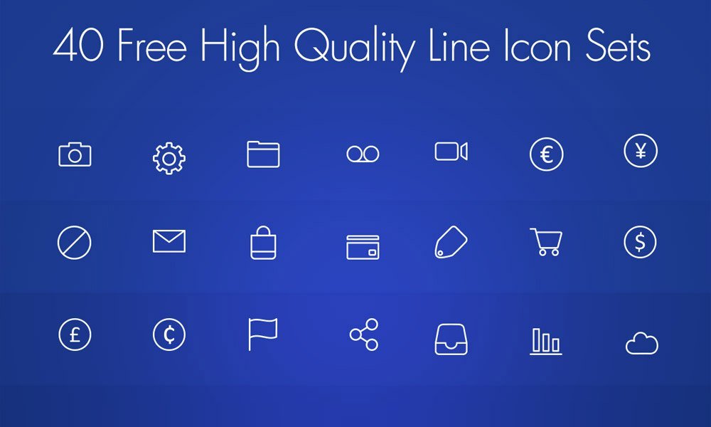 Free Line Icons PSD