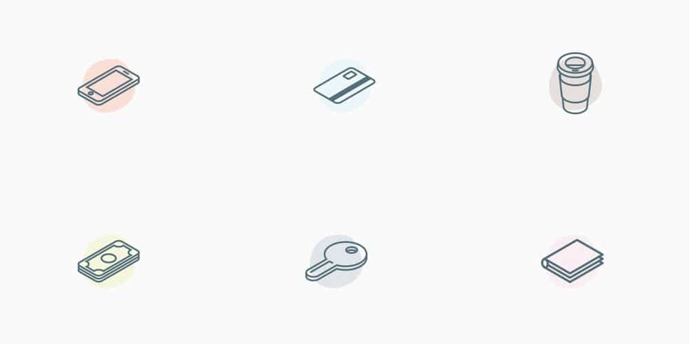 Everyday Carry Isometric Icons