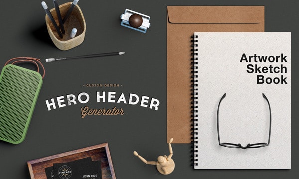 Hero or Header Scene MockUp PSD