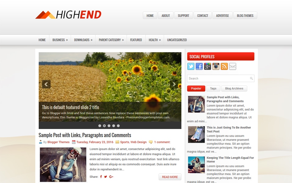 HighEnd Responsive Blogger Template