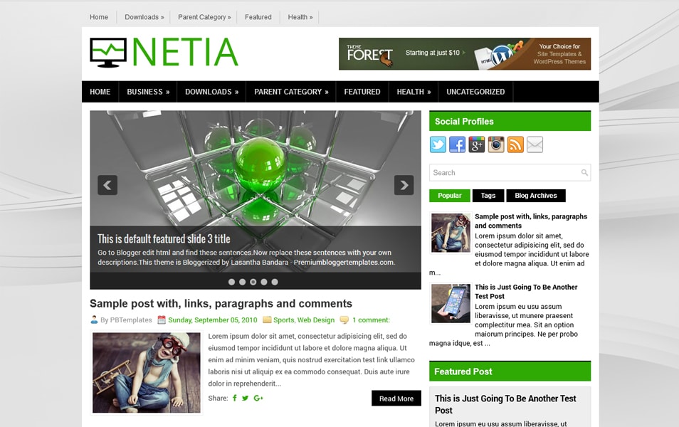 Netia Responsive Blogger Template