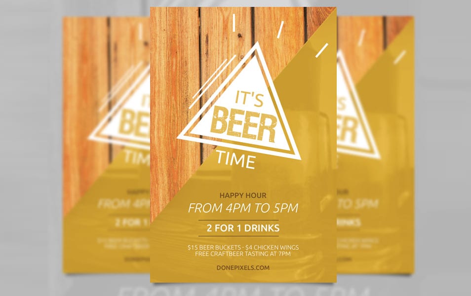 Beer Time Free Flyer Template