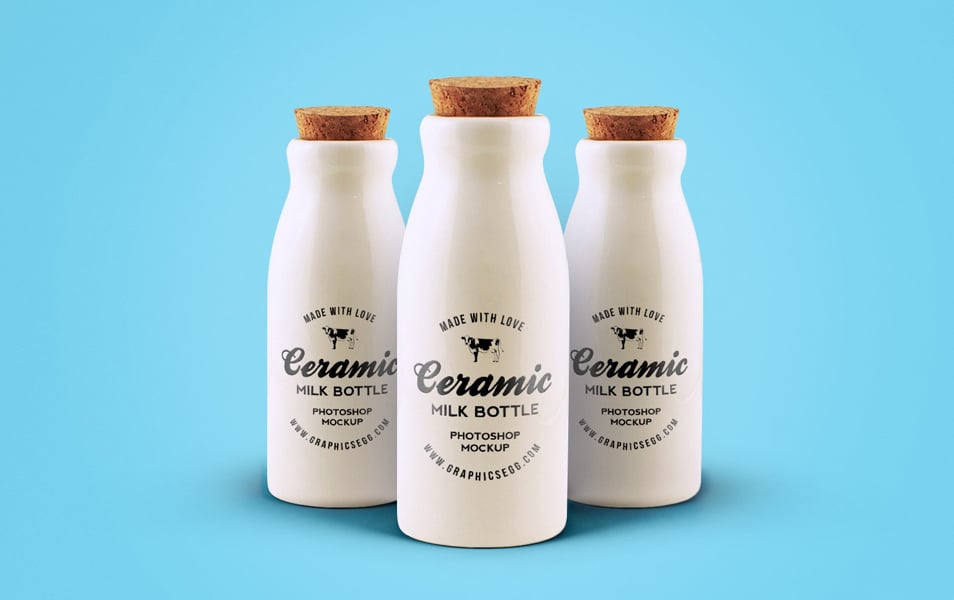 Ceramic Bottles PSD MockUp