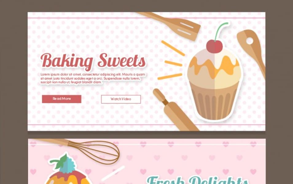 Flat Bakery Banner Pack