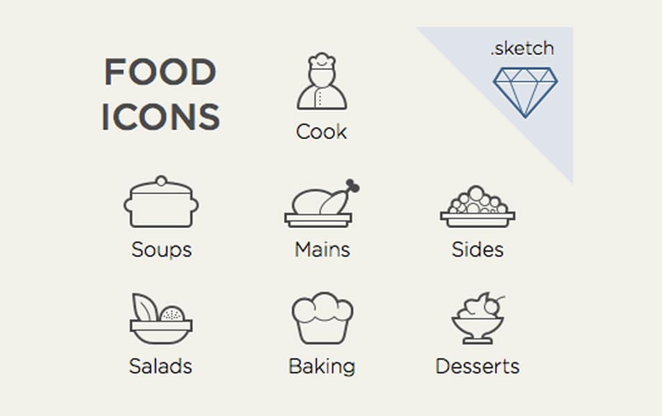Food Icons For Sketch.App