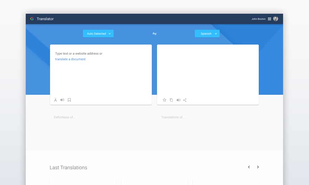 Google Translator Redesign Concept
