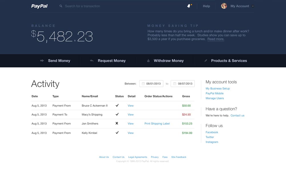 PayPal Redesign