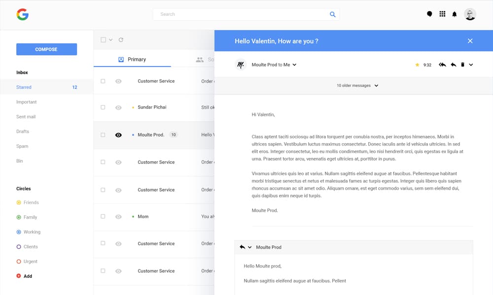 Gmail Redesign Concept