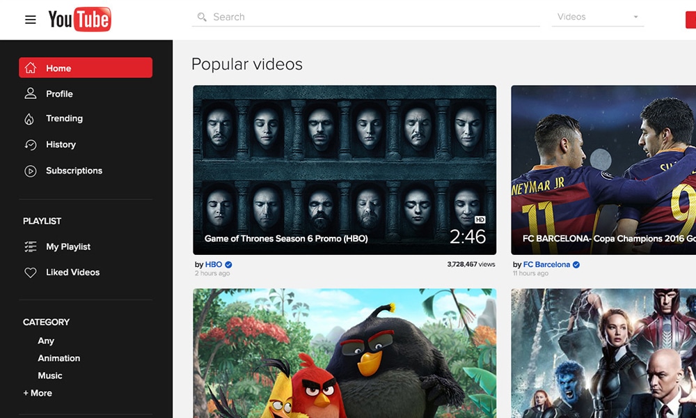 YouTube-Redesign-Concept