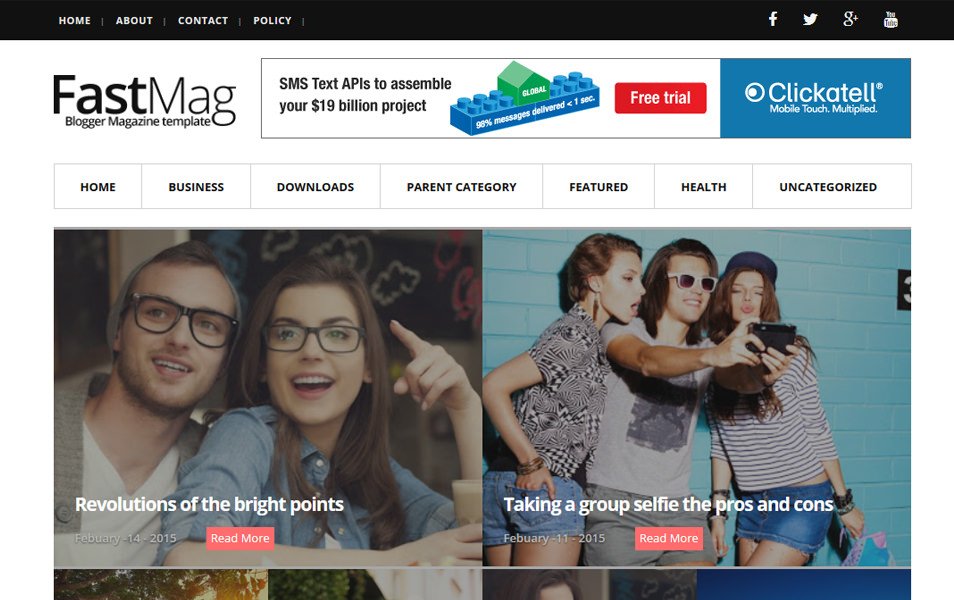 Fast Mag Responsive Blogger Template
