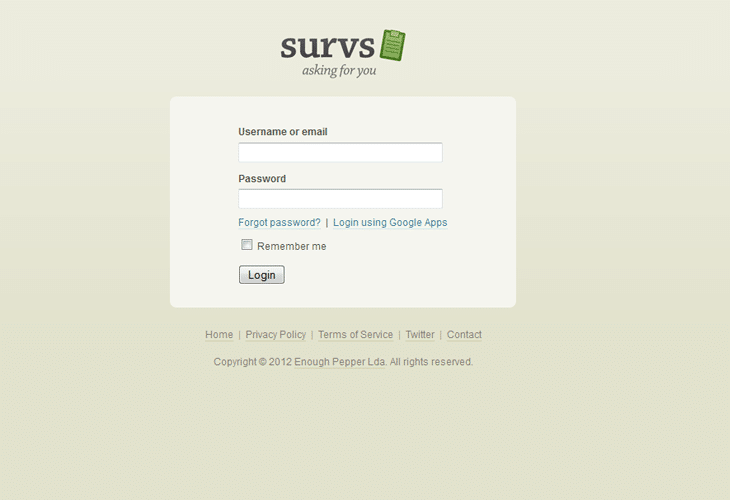 login page design