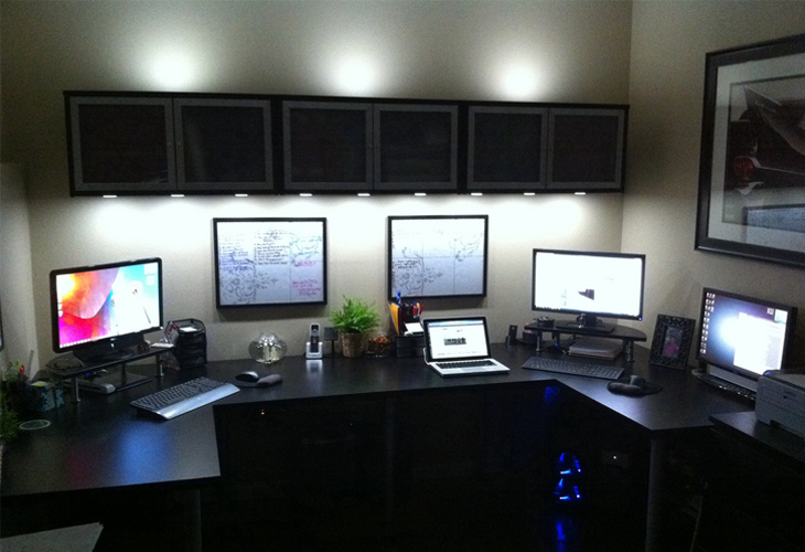 geeks home office workspace. tekology dual workspace geeks home office