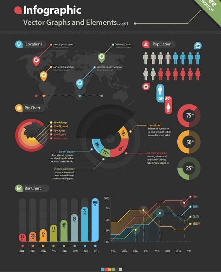 Infographic Vector Graphs and Elements