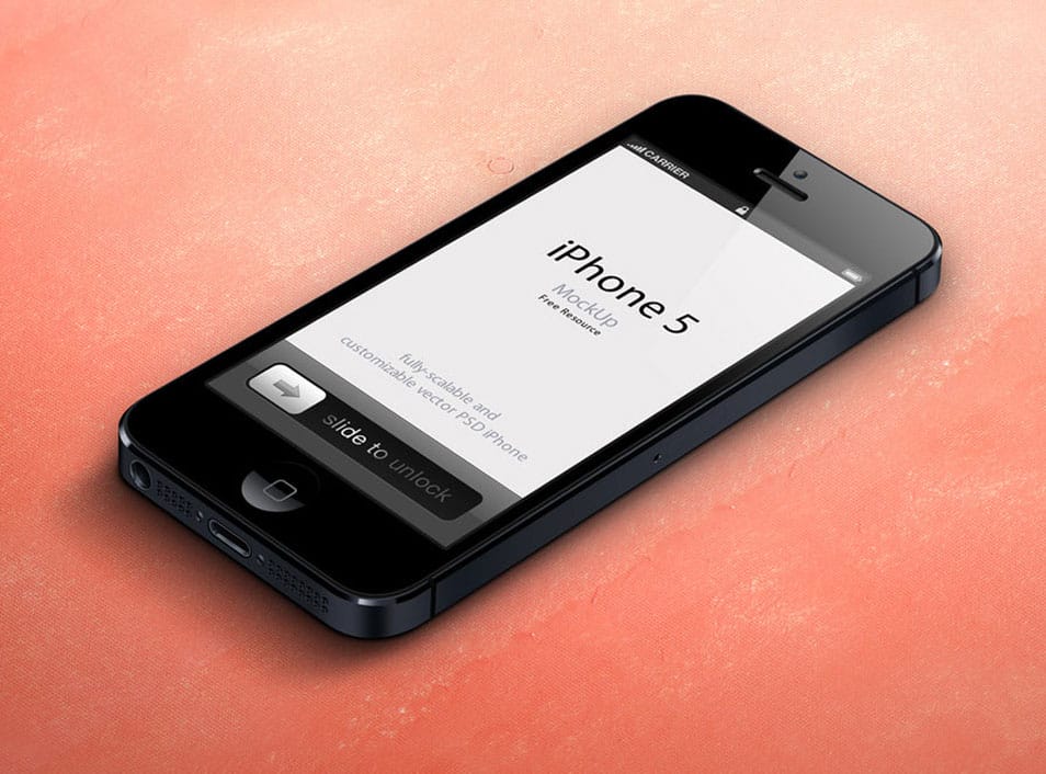3D View iPhone 5 Psd Vector Mockup 3D View iPhone 5 Psd Vector Mockup