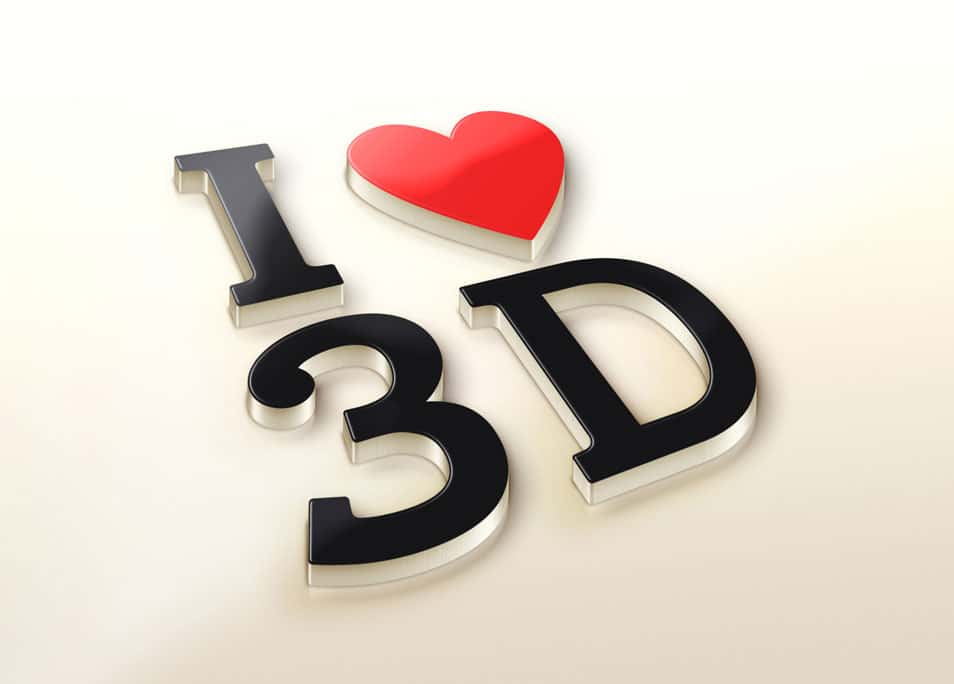 I Love 3D Logo MockUp I Love 3D Logo MockUp