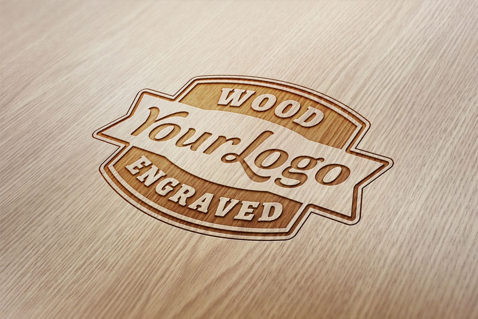 Wood Engraved Logo MockUp Wood Engraved Logo MockUp