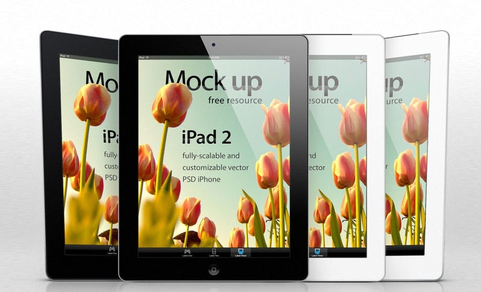 iPad 2 Psd Vector Mockup Template iPad 2 Psd Vector Mockup Template
