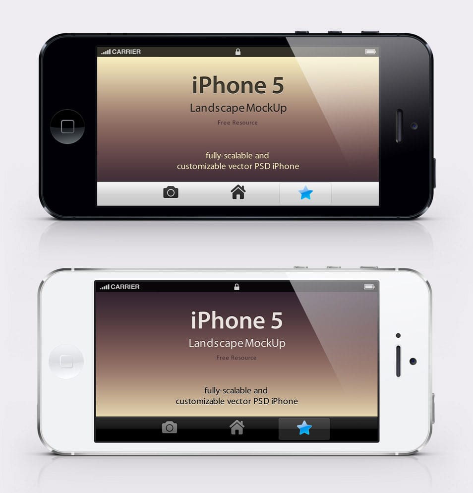 iPhone 5 Psd Landscape Mockup iPhone 5 Psd Landscape Mockup