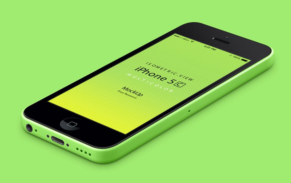 3D View iPhone 5C Psd Vector Mockup 3D View iPhone 5C Psd Vector Mockup