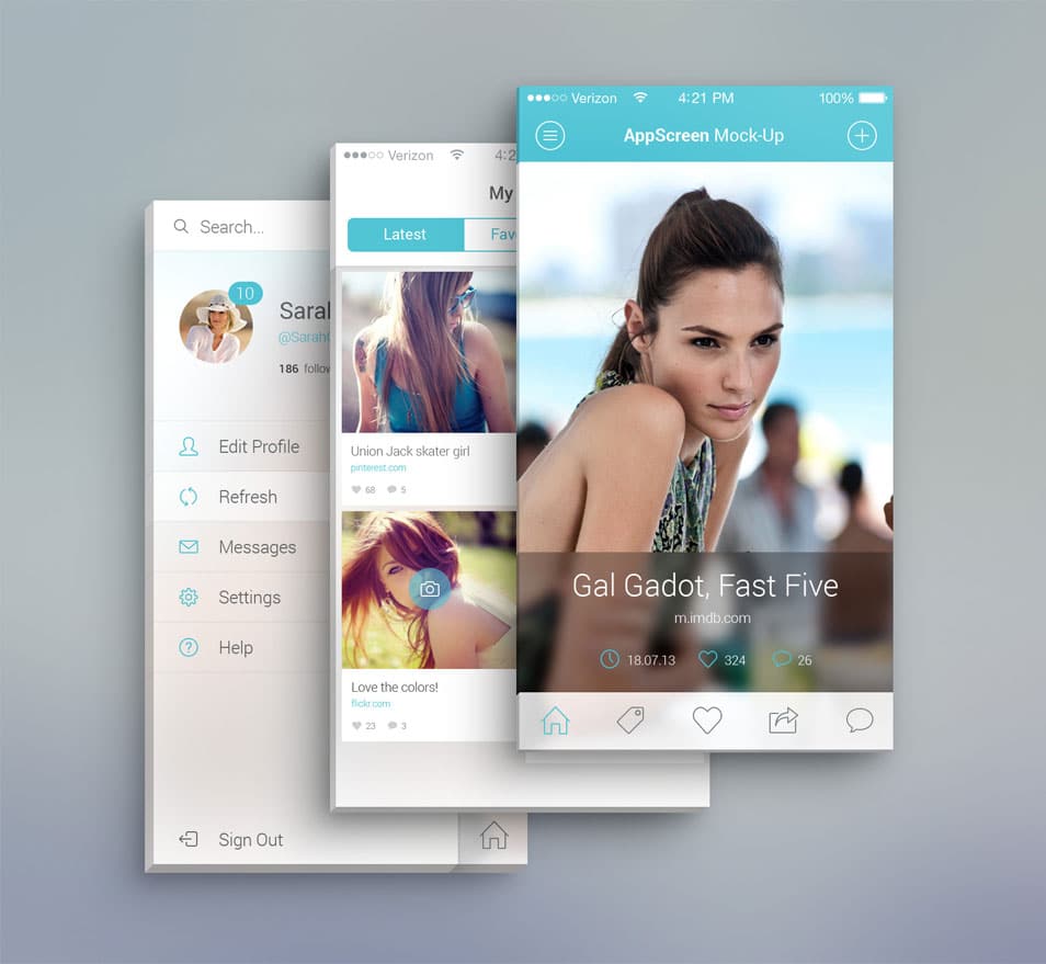 App Screen Front View MockUp App Screen Front View MockUp