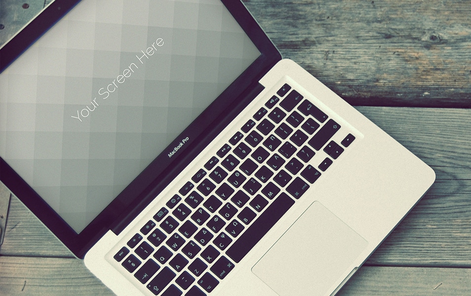 Free Vintage Macbook photorealistic mockups