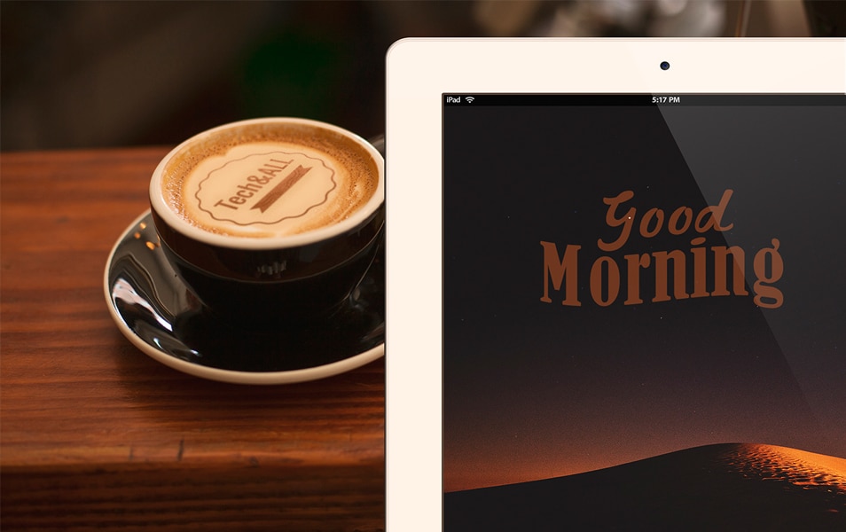 Good Morning Mockup (iPad and Latte Art)