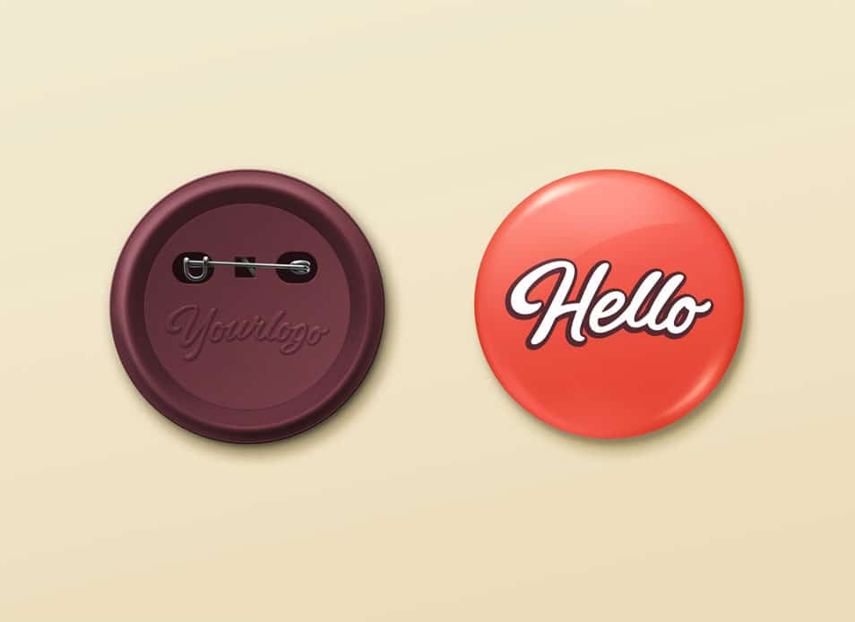 Pin Button Badge MockUp Pin Button Badge MockUp
