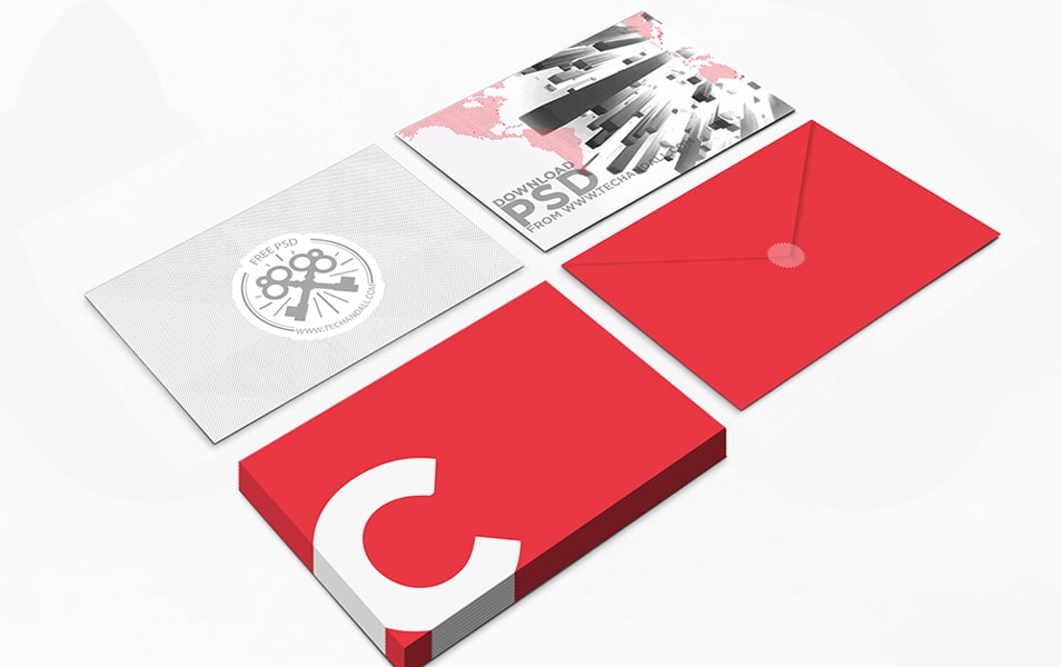 Postcard & Envelop Showcase Mockup