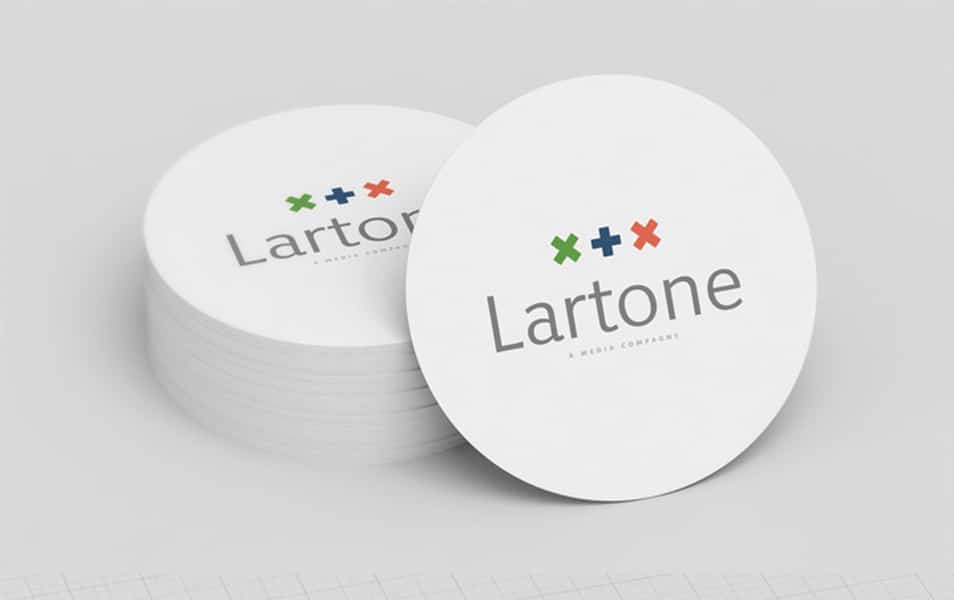 Round Business Card Mockup