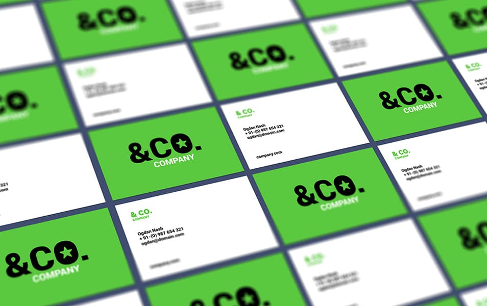 Tiled Perspective Business Card Mockup