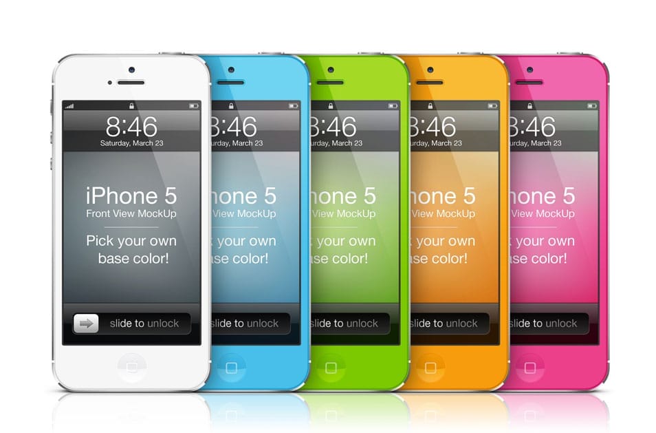 iPhone 5 Front View MockUp iPhone 5 Front View MockUp