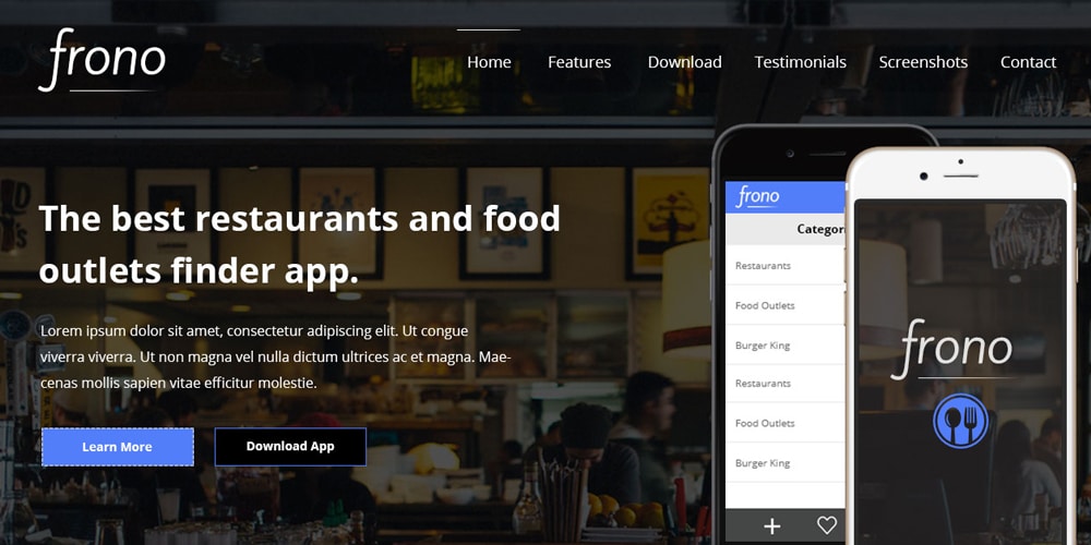 app landing page template