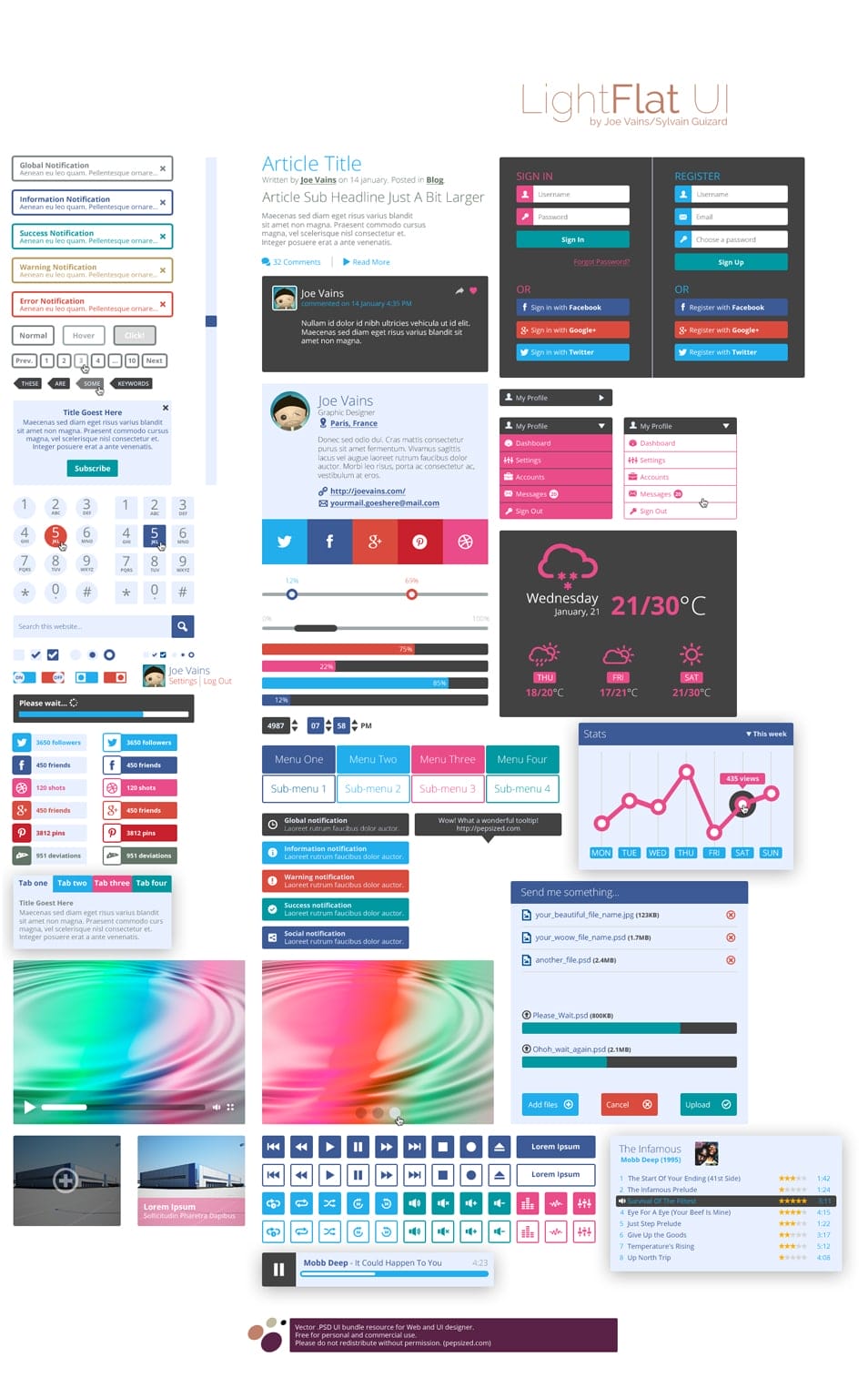 50+ Latest Free UI Kit PSD Collection - Css Author