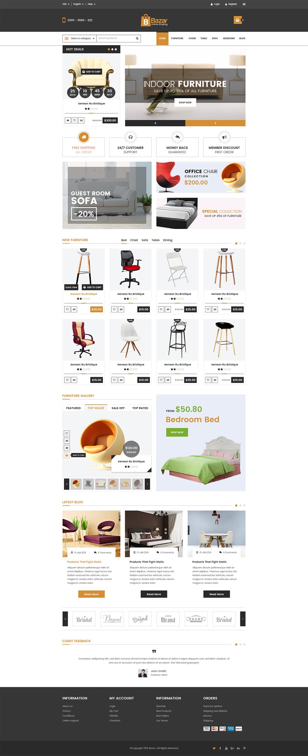 Bazar E Commerce Web Template PSD